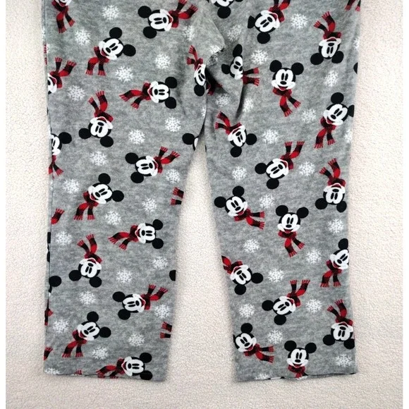Disney Mickey Mouse Snowflake Pajama Pants Women's 2X Gray Fleece Sleepwear‎ - Picture 11 of 14